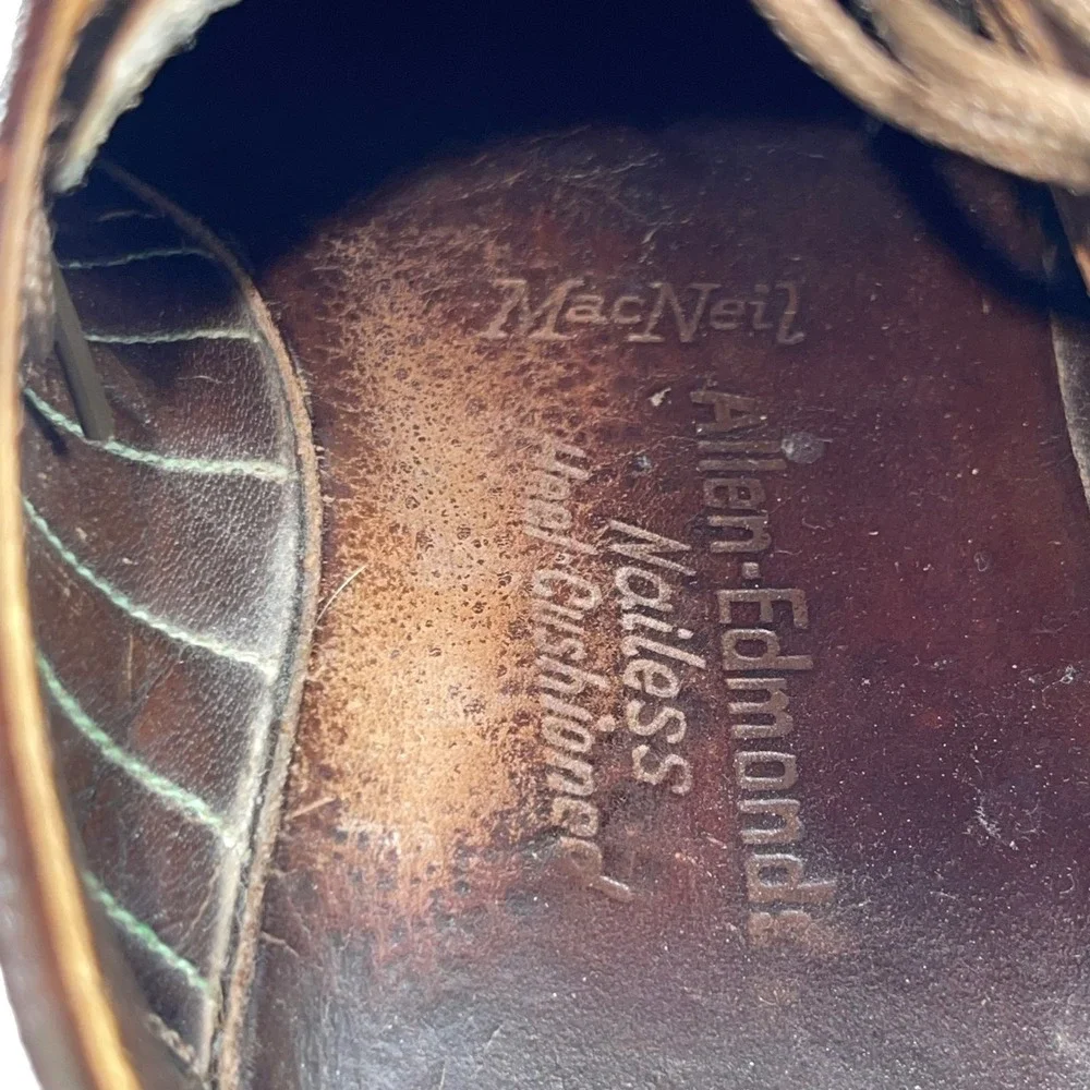 Allen Edmonds MacNeil 9157 Wingtip Brown Leather Oxford Dress Shoes Men's 10.5 D